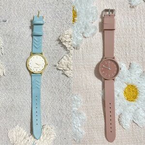Nine West Blue Watch and Plain Pink Watch Set